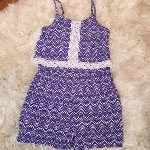 Purple Patterned Kids Romper